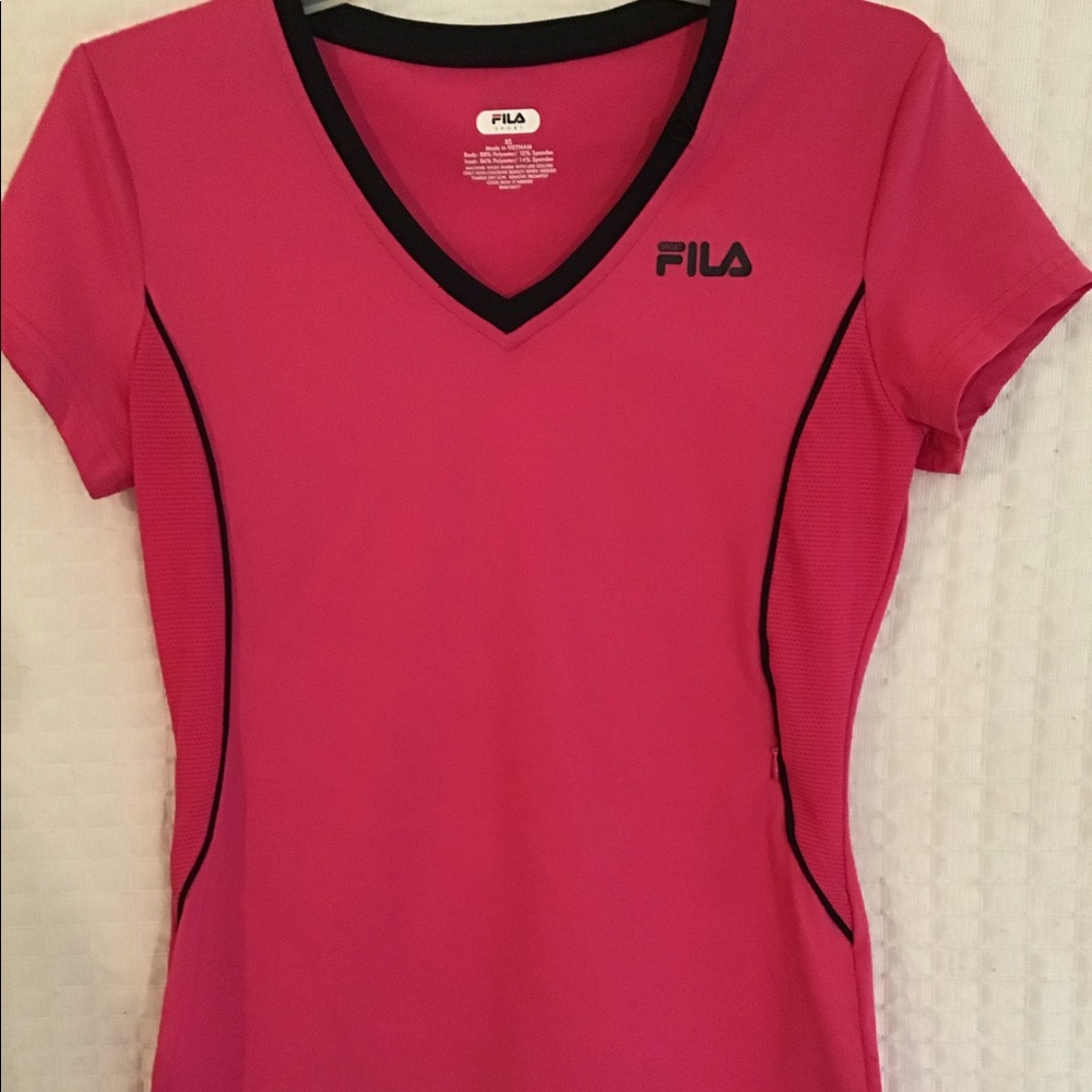 FILA Pink and Black Running Shirt